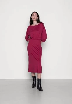 Buy ⌛ Anna Field Quarter Sleeves Elevated Casual Midi Dress - Day Dress - Red 🧨