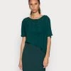 Hot Sale 🤩 Anna Field Occasion Mini Bodycon Dress With Mesh Short Sleeves - Cocktail Dress / Party Dress 🔥 - Dark Green ⭐