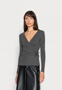 Best Sale 👍 Anna Field Long Sleeved Top - Mottled Light Grey 🎉