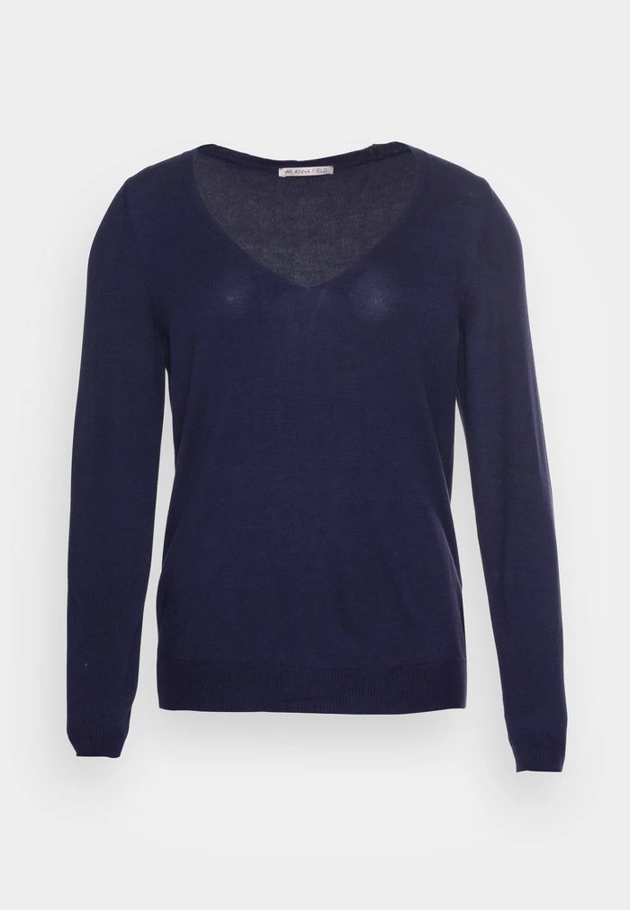 Discount π Anna Field OPEN V NECK JUMPER - Jumper - Dark Blue π― 4 Discount π Anna Field OPEN V NECK JUMPER - Jumper - Dark Blue π― - Image 4