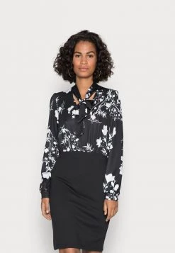 Wholesale 🎁 Anna Field 2-1 Casual Smart Bow Mini Dress - Shift Dress - Black/white 🔥