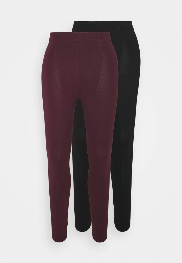Outlet ❤️ Anna Field 2 PACK - Leggings - Trousers - Black/bordeaux ⭐ 1 Outlet ❤️ Anna Field 2 PACK - Leggings - Trousers - Black/bordeaux ⭐