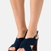 Deals ✔️ Anna Field LEATHER - High Heeled Sandals - Dark Blue ✔️