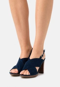 Deals ✔️ Anna Field LEATHER - High Heeled Sandals - Dark Blue ✔️