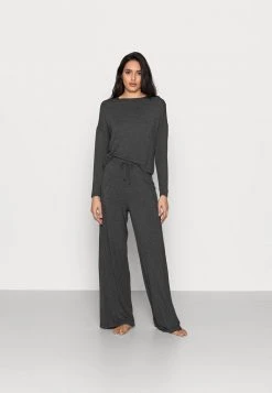 Budget ⭐ Anna Field JERSEY WIDE LEG PJ SET - Pyjama Set - Dark Grey ❤️