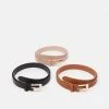 Promo 😍 Anna Field 3 PACK - Belt - Black/cognac/pink 🔥