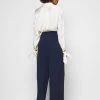 Brand new ❤️ Anna Field Wide Cropped Leg Trousers With Belt - Trousers - Dark Blue ✔️ -My Luxe Wardrobe Sales Store 27682abf8108462081505e425ad05160