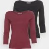 Wholesale ✔️ Anna Field 2 PACK - Long Sleeved Top - Dark Red/black ⌛ -My Luxe Wardrobe Sales Store 2d859bfe466f419dad8748fdca3f75e3