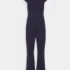 Deals ⌛ Anna Field CAP SLEEVES PUNTO WIDE LEG - Jumpsuit - Dark Blue 🧨