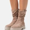 Wholesale 👍 Anna Field LEATHER - Platform Boots - Beige ⭐