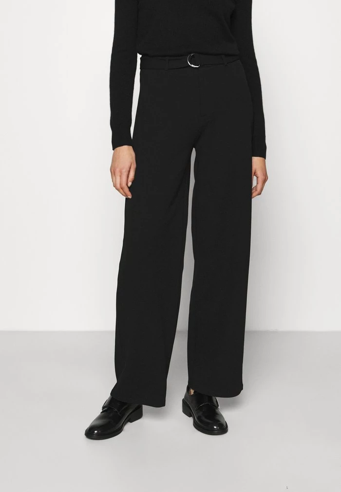 Best Pirce ❤️ Anna Field BELTED FLARED LEG PANTS - Trousers - Black 🤩 1 Best Pirce ❤️ Anna Field BELTED FLARED LEG PANTS - Trousers - Black 🤩