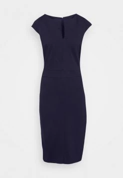 Hot Sale ✔️ Anna Field CAP SLEEVES STRAIGHT V NECK DETAILING MINI DRESS ⭐ - Shift DRESS ❤️ - Dark Blue ⭐