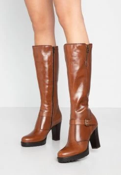 Brand new โ Anna Field LEATHER BOOTS - High Heeled Boots - Cognac ๐
