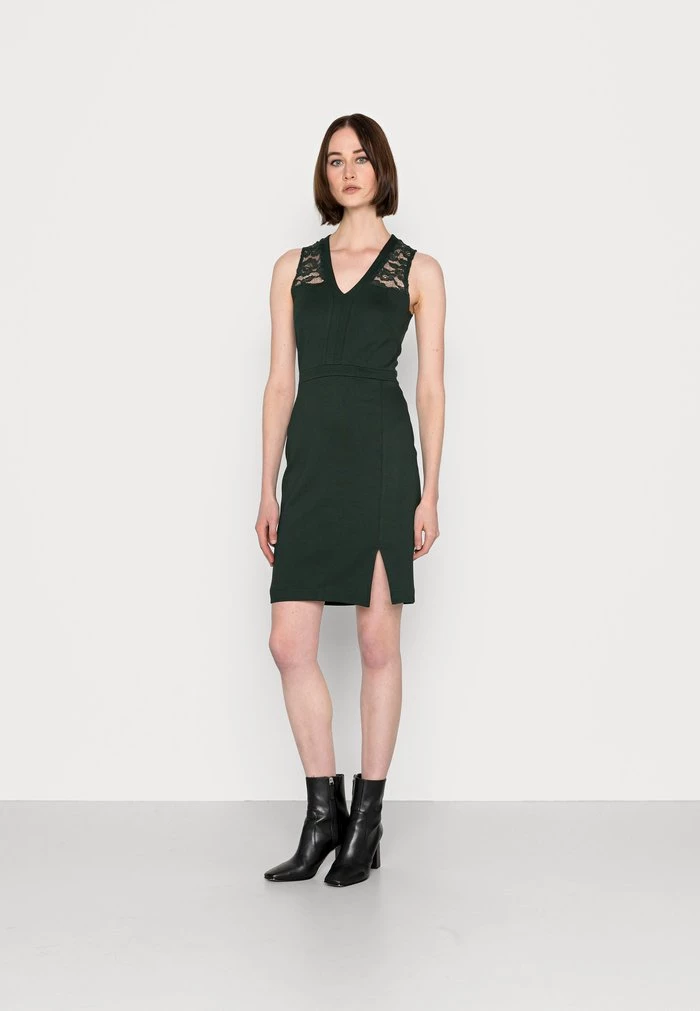 Outlet 🌟 Anna Field LACE INSERT SLEEVELESS FRONT SLIT DRESS - Jersey DRESS 🤩 - Dark Green ❤️ 1 Outlet 🌟 Anna Field LACE INSERT SLEEVELESS FRONT SLIT DRESS - Jersey DRESS 🤩 - Dark Green ❤️