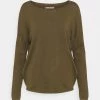 Promo 👍 Anna Field RELAXED BOAT NECK - Jumper - Olive 🤩 -My Luxe Wardrobe Sales Store 5585550d54bd45dcb50f0be396a9690b