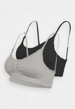 Cheap 🛒 Anna Field MATERNITY SEAMLESS BRA 2 PACK - Bustier - Grey/black 💯