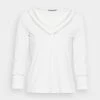 Budget ❤️ Anna Field V-NECK TAPE INSERT SLEEVE - Long Sleeved Top - White ⌛ -My Luxe Wardrobe Sales Store 5f0c25ccb57c480d8668dea47612ac32