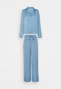 Best Sale 👍 Anna Field HAMMERED SATIN PJ SET - Pyjama Set - Blue ✨