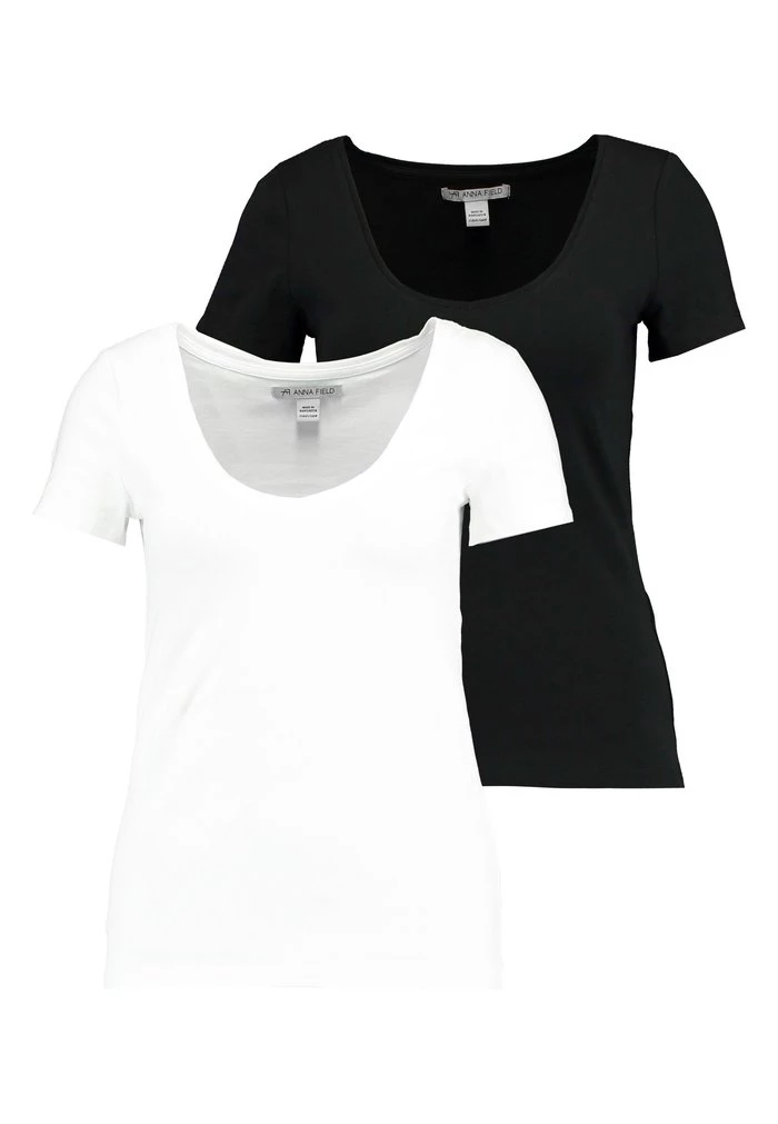 Hot Sale ✔️ Anna Field 2 PACK - Basic T-shirt - White/black ⭐ 4 Hot Sale ✔️ Anna Field 2 PACK - Basic T-shirt - White/black ⭐ - Image 4