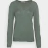 Best Pirce ❤️ Anna Field OPEN V NECK JUMPER - Jumper - Green 🥰 -My Luxe Wardrobe Sales Store 64ed84a756214323a82106722f3be3ec