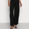 Budget ✨ Anna Field CLEAN WIDE LEG PANTS - Trousers - Black 👍