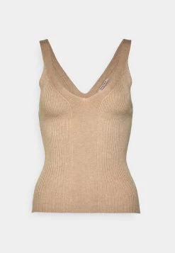 Top 10 ⌛ Anna Field V NECK PANEL TOP - Top - Sand ⌛