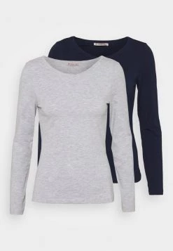 Outlet ❤️ Anna Field 2 PACK - Long Sleeved Top - Dark Blue/mottled Light Grey 🌟