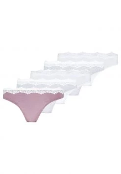 New 👍 Anna Field CANDY 5 PACK THONG - COTTON/ LACE - Thong - Grey/pink/white ✔️