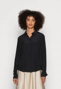 Budget ⌛ Anna Field Basic Blouse With Pocket - Button-down Blouse - Black ❤️
