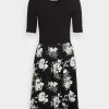 Top 10 ⭐ Anna Field BOAT NECK PRINT DRESS 🌟 WITH SOLID SKIRT - Jersey DRESS - Black 🧨 -My Luxe Wardrobe Sales Store 9252c47fde7f4a238c8478ebd58c606a