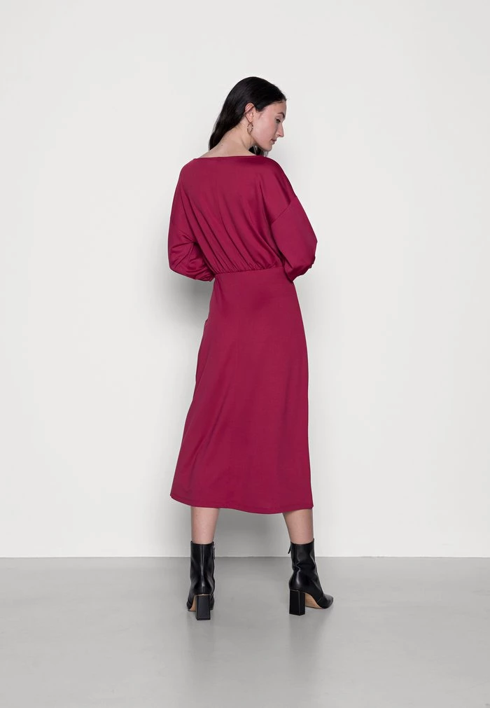 Buy โ Anna Field Quarter Sleeves Elevated Casual Midi Dress - Day Dress - Red ๐งจ 3 Buy โ Anna Field Quarter Sleeves Elevated Casual Midi Dress - Day Dress - Red ๐งจ - Image 3