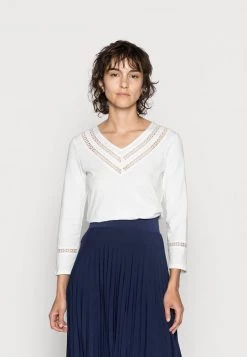 Budget ❤️ Anna Field V-NECK TAPE INSERT SLEEVE - Long Sleeved Top - White ⌛