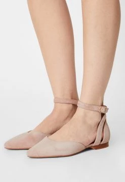 Promo ✨ Anna Field LEATHER - Ankle Strap Ballet Pumps - Beige 🤩