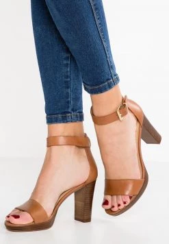 Discount 😉 Anna Field LEATHER - High Heeled Sandals - Cognac 😀