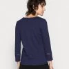 Cheap ⭐ Anna Field V-NECK TAPE INSERT SLEEVE - Long Sleeved Top - Dark Blue 🎁 -My Luxe Wardrobe Sales Store a25ff972e4eb4b10a77de648e8b95a76