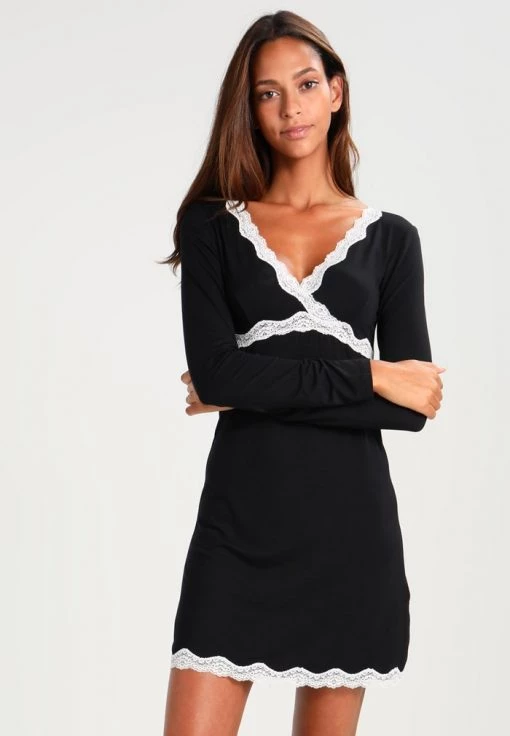 Budget 😀 Anna Field HEIDI LONG SLEEVES VISCOSE NIGHTDRESS - Nightie - Black 🤩 -My Luxe Wardrobe Sales Store add11b3cd2864d078e241158fecd36d3