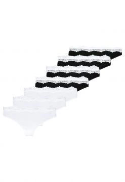 Cheap ❤️ Anna Field CANDY 7 PACK THONG - COTTON/ LACE - Thong - White/black ❤️
