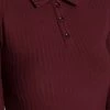 Wholesale 🔔 Anna Field RIBBED POLO LONGSLEEVE - Long Sleeved Top - Dark Red 🧨 -My Luxe Wardrobe Sales Store b59db13e636b4b63a1a7c0bc4a03ee9f