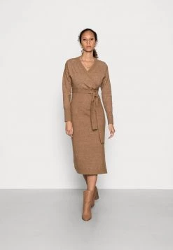 Cheap 👏 Anna Field WRAP OVER MIDI DRESS - Jumper DRESS - Brown ✨