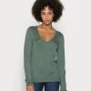 Best Pirce ❤️ Anna Field OPEN V NECK JUMPER - Jumper - Green 🥰