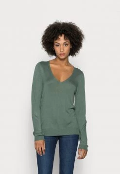 Best Pirce ❤️ Anna Field OPEN V NECK JUMPER - Jumper - Green 🥰