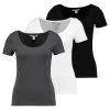 Promo 🔔 Anna Field 3 PACK - Basic T-shirt - White/black/dark Grey ⭐ -My Luxe Wardrobe Sales Store bb08976caaf640e78f849b1b6087903f