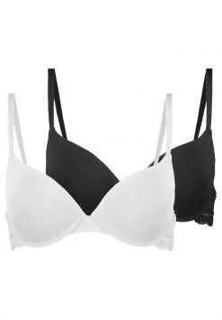 Flash Sale 😉 Anna Field NADINE 2PP TSHIRT BRA PLAIN MICRO W LACE WING - T-shirt Bra - Black/white 🌟