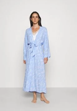 Buy โ๏ธ Anna Field LISHA LONG PRINTED ROBE - Dress ๐ ing Gown - Blue Denim โ๏ธ
