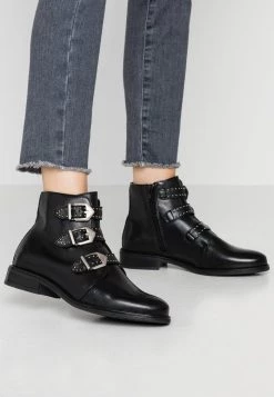Best deal 🎁 Anna Field LEATHER BOOTIES - Ankle Boots - Black 🔔