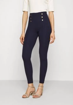 Buy 🧨 Anna Field Punto Leggings With Button Detail - Leggings - Trousers - Dark Blue 😍