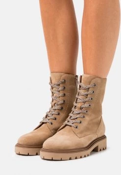 Best Sale ⌛ Anna Field LEATHER - Lace-up Ankle Boots - Beige 😀