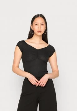 Brand new 🧨 Anna Field GATHERED BUST ROMANTIC TOP - Basic T-shirt - Black ⌛