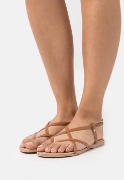 Buy 💯 Anna Field LEATHER - T-bar Sandals - Cognac 🥰