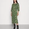 Cheapest ⭐ Anna Field Quarter Sleeves Elevated Casual Midi Dress 🧨 - Day Dress - Black/green 🧨